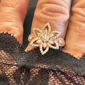 Fine jewelry Stunning star rose gold on Sterling‎ silver base